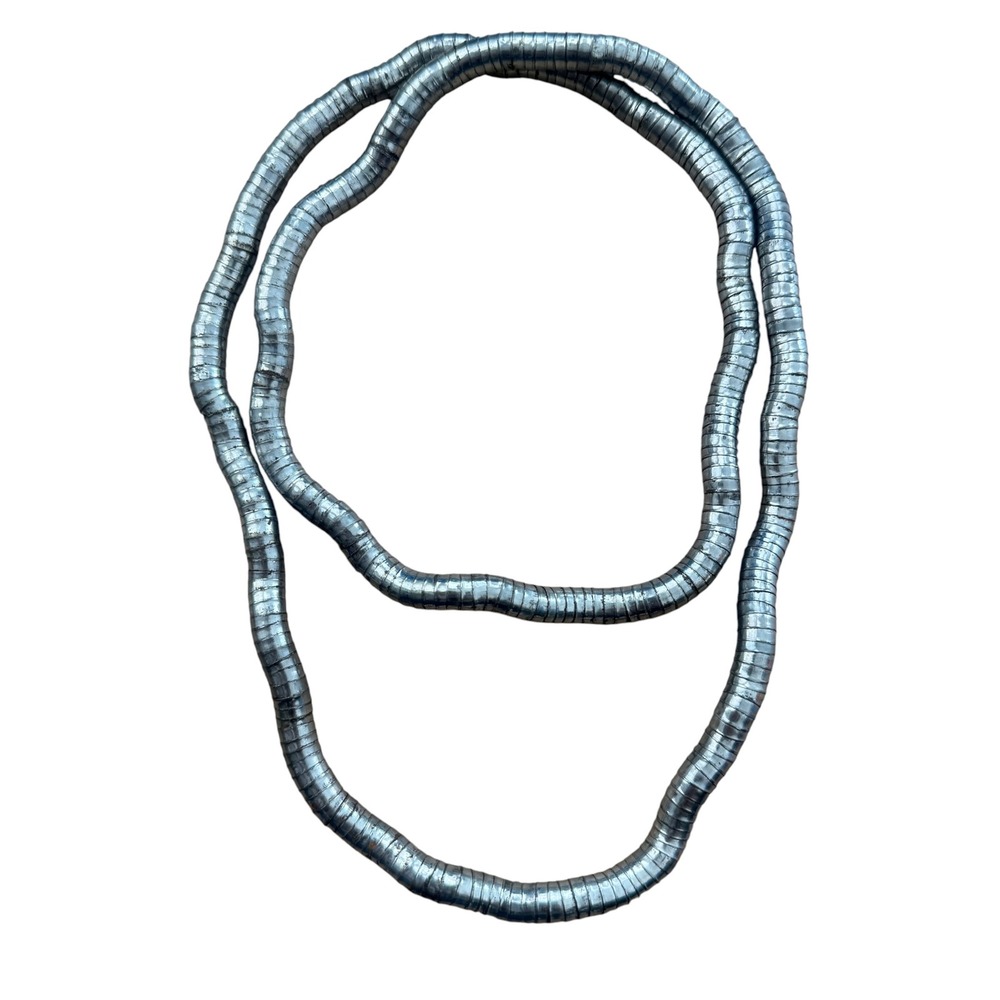 Vintage Articulated Snake Chain Necklace Modernist Bendable 17.5 Silver Tone 70s